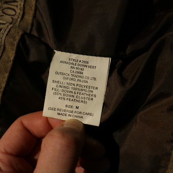 Outback Down riding vest sz medium! - Picture 8 of 14